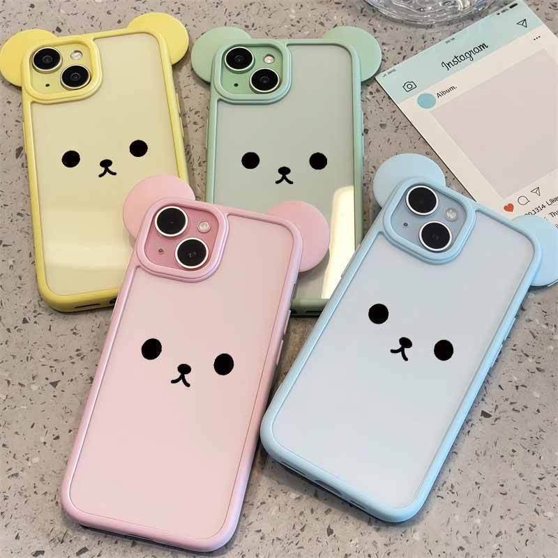 Big Ears Case For iPhone 16 Pro Max 15 14 13 12 Cute Colorful Clear Phone Cover