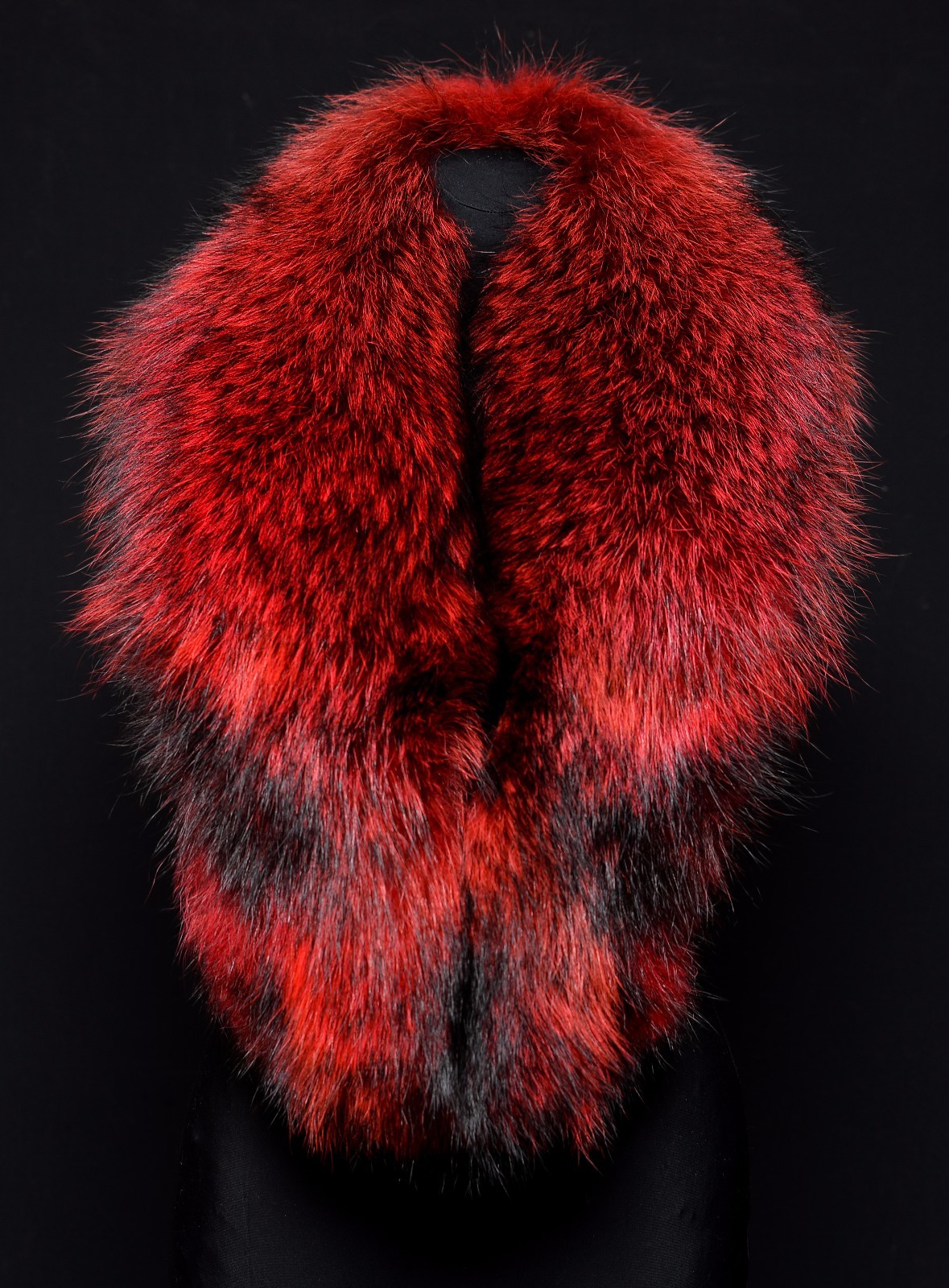 Saga Furs Real Red Finn Raccoon Fur Handmade Stole Shoulder Wrap Shawl Scarf 51"