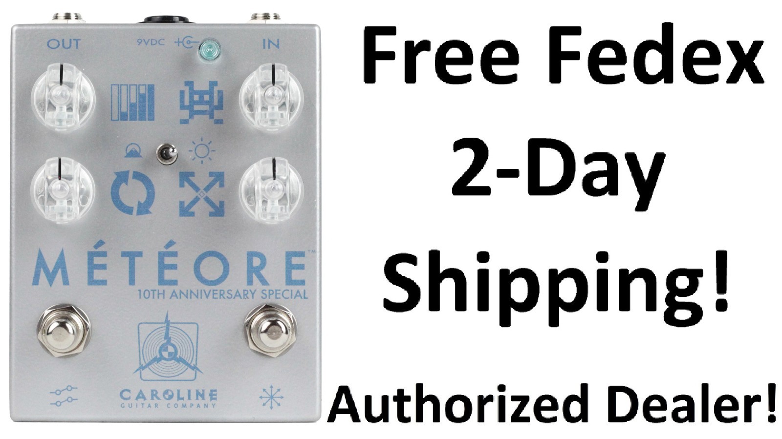 New Caroline Guitar Company Météore 10th Anniversary Lo-fi Reverb Pedal Meteore