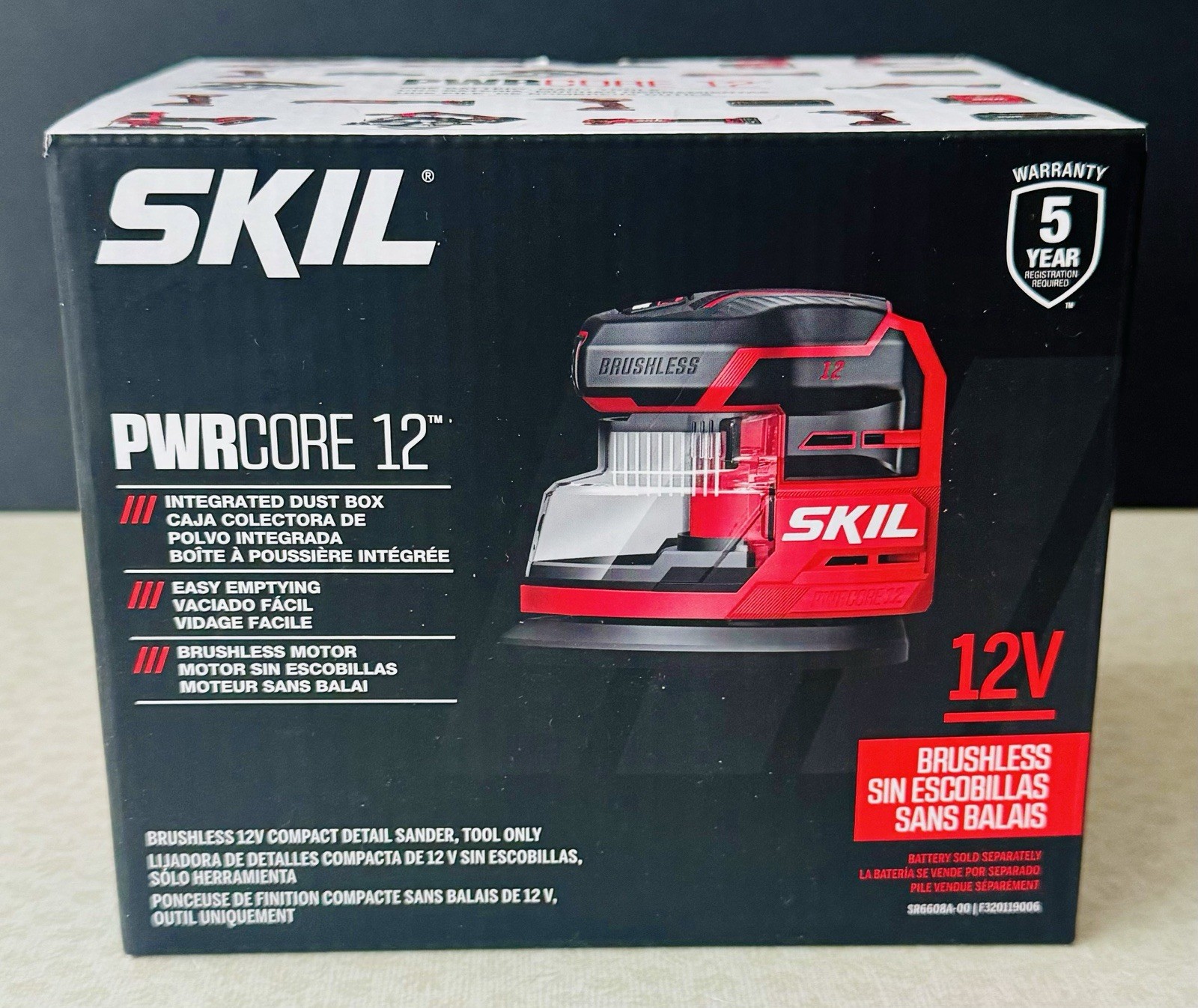 NEW SKIL PWR CORE 12 Brushless 12V Compact Detail Sander - Tool Only SR6608A-00