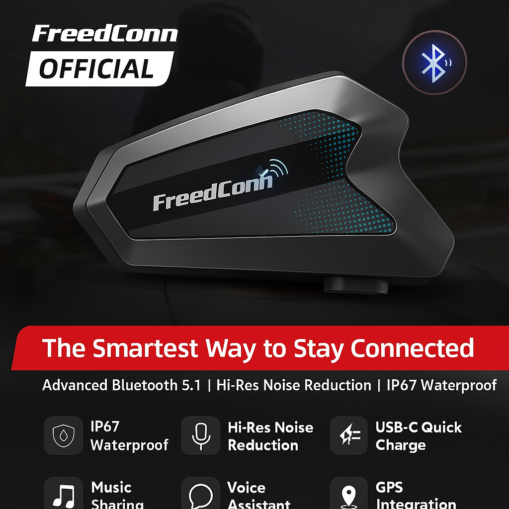 2025 FreedConn Hero Bluetooth Headset– 10 Riders Motorcycle Helmet Intercom