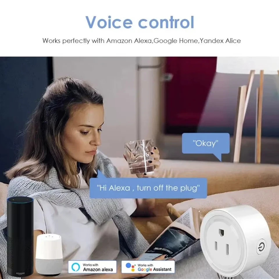 Tuya Smart Wifi Plug US Standard Wireless Outlet 10A Remote Control Smart Home**