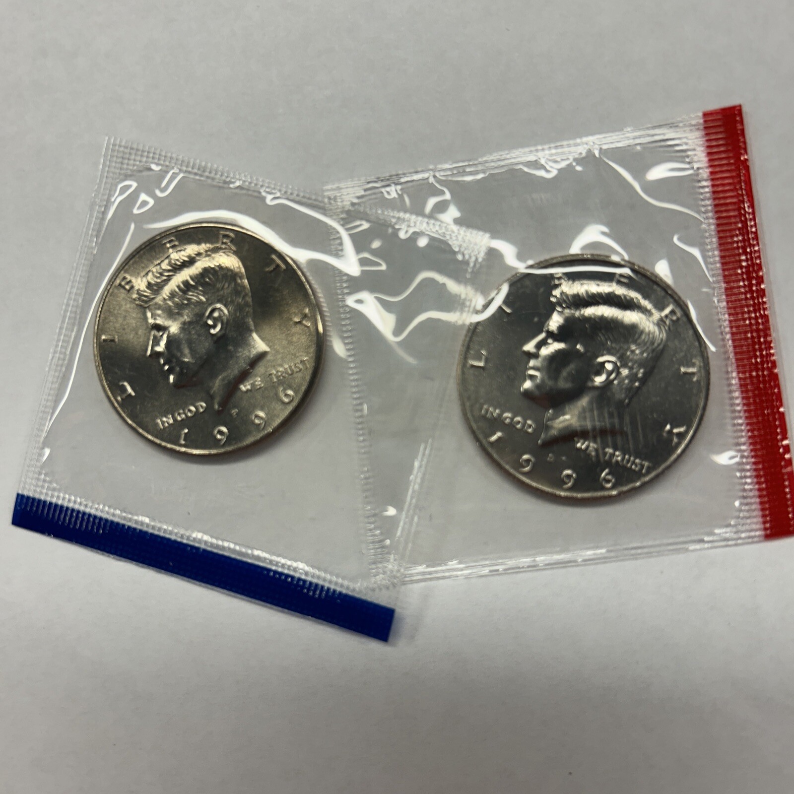 1996 P&D Kennedy Half Dollars from Mint Set in Mint Cello with Free Shipping