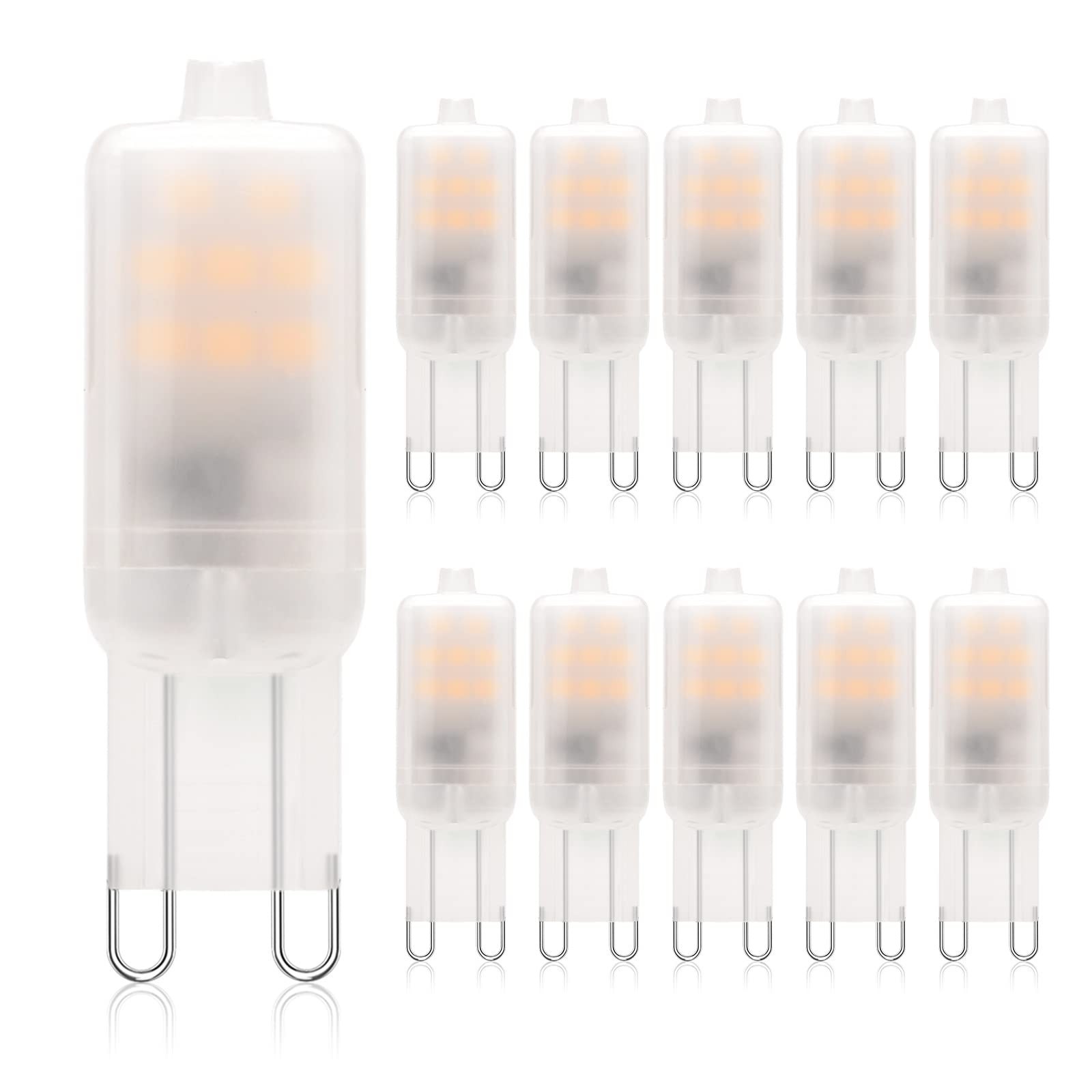 10 Pack G9 LED Bulb Frosted 2W (20Watt Equivalent),T4 Specialty LED G9 Corn B...