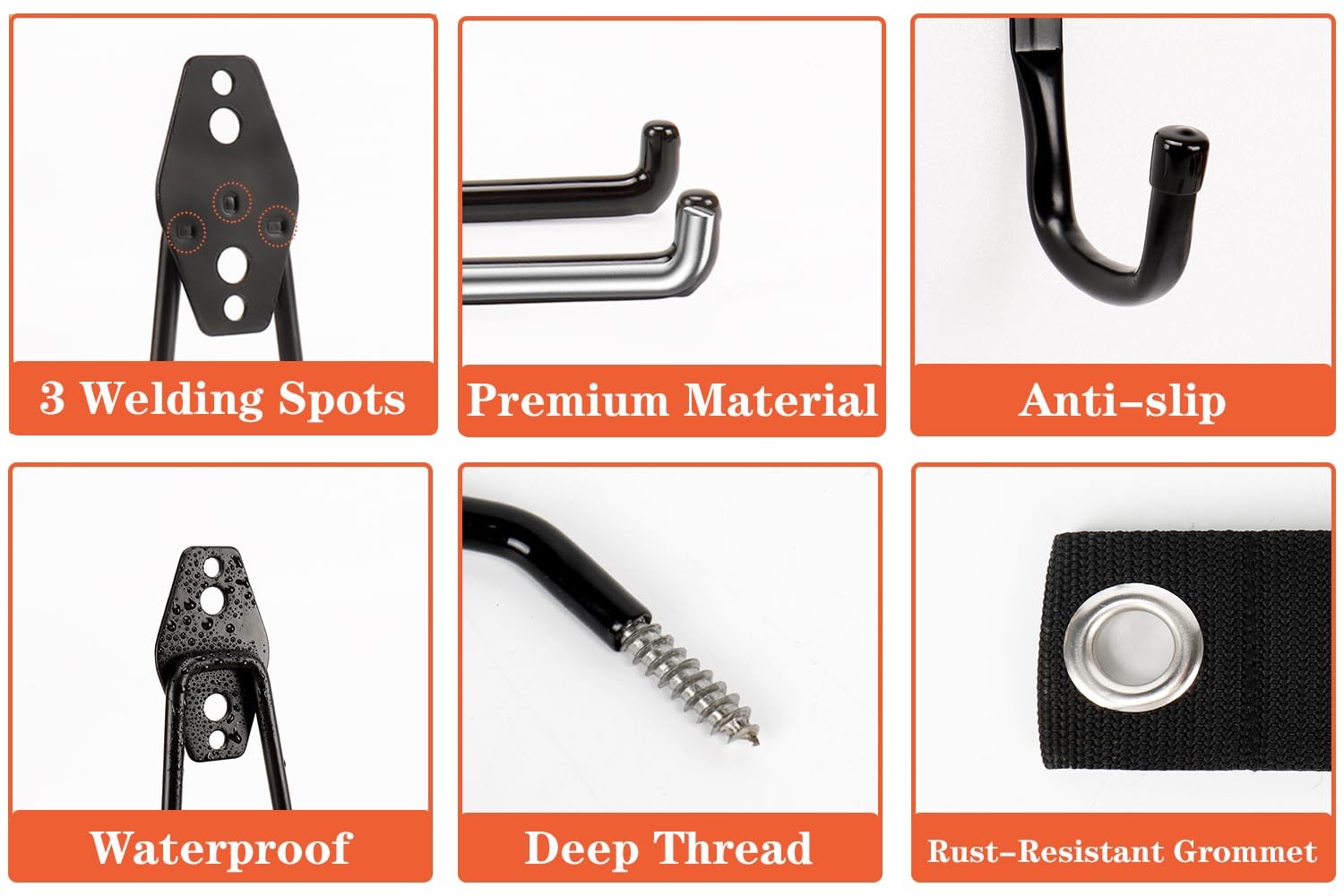 Garage Hooks, 14 Pack Garage Storage Hook Heavy Duty Solid Steel Wall Hooks, ...