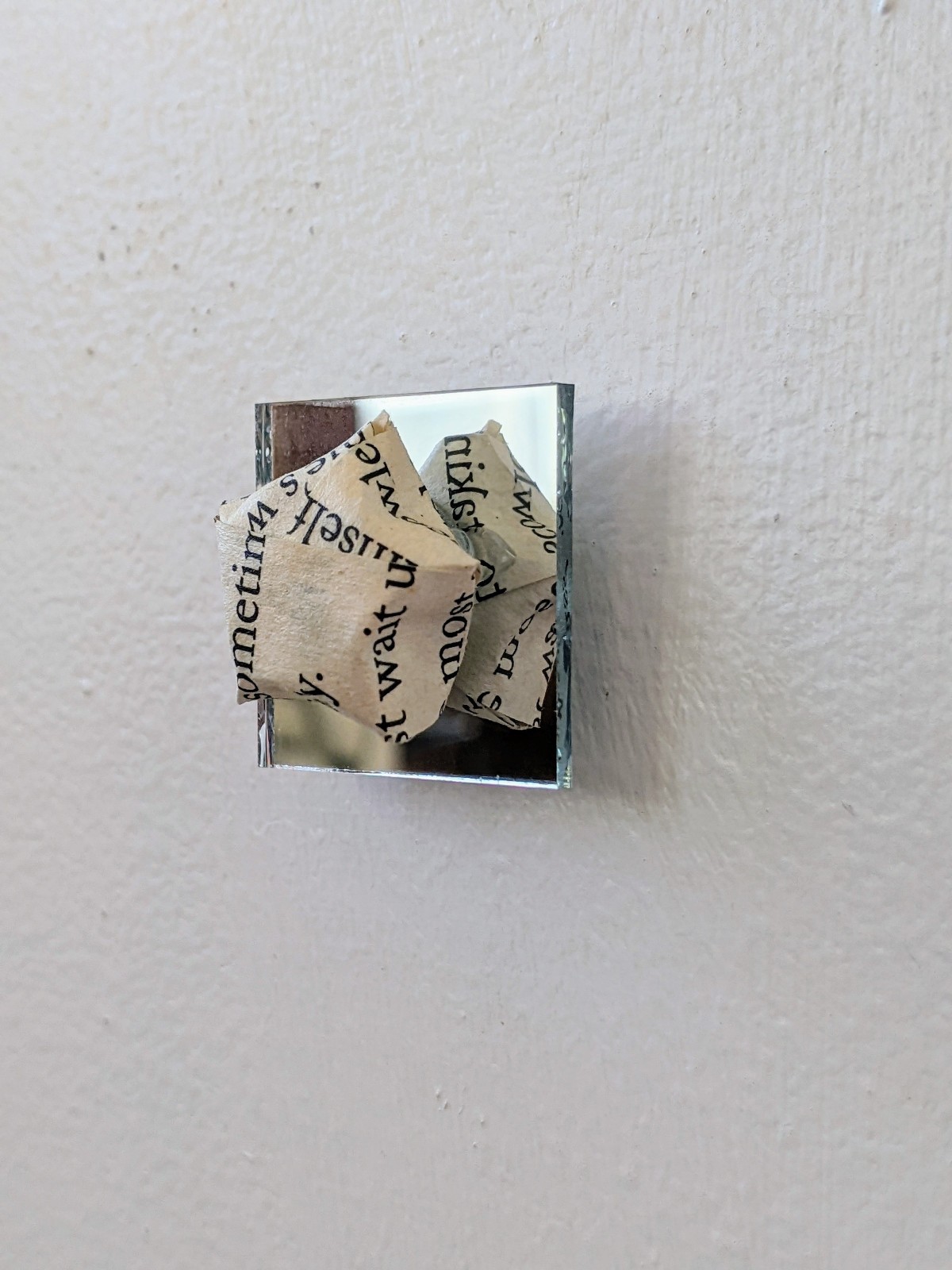 Sindri's Sundries Paper Rose Mirror Magnet, recycled book page Green
