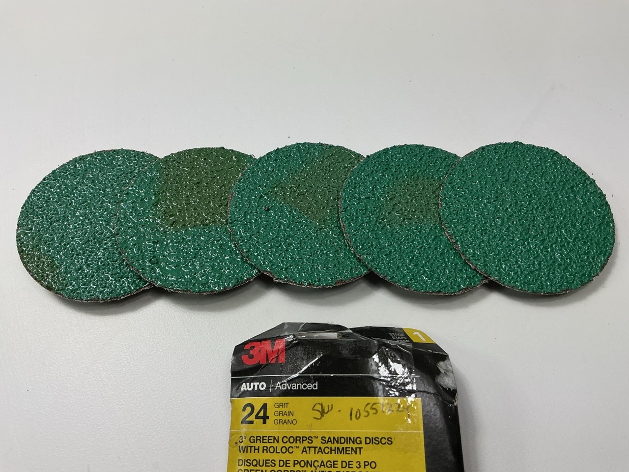 3M 31408, 3 Inch, 24 Grit, Roloc Sanding Discs - 5 / Pack