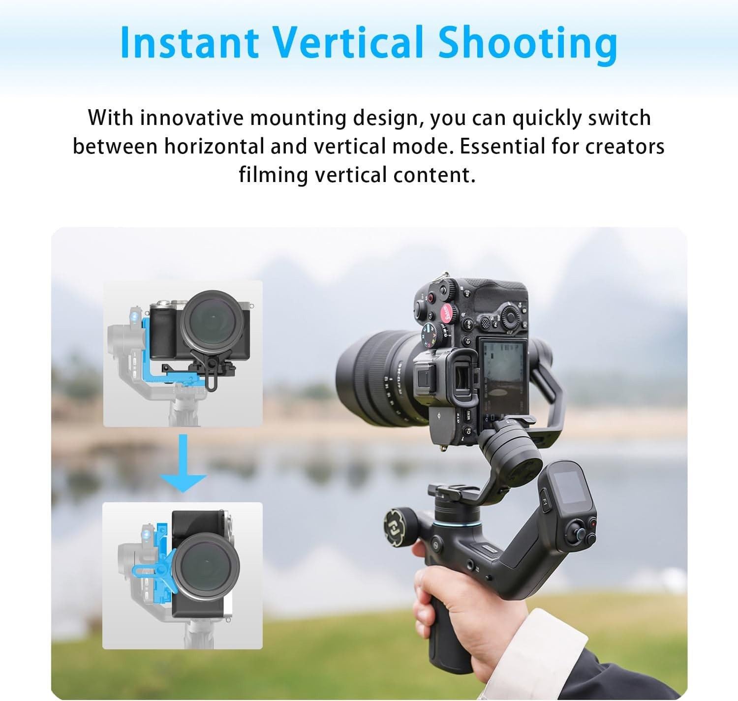 FeiyuTech SCORP Mini 3 Pro Kit, AI Tracking Camera Stabilizer w/ Accessories