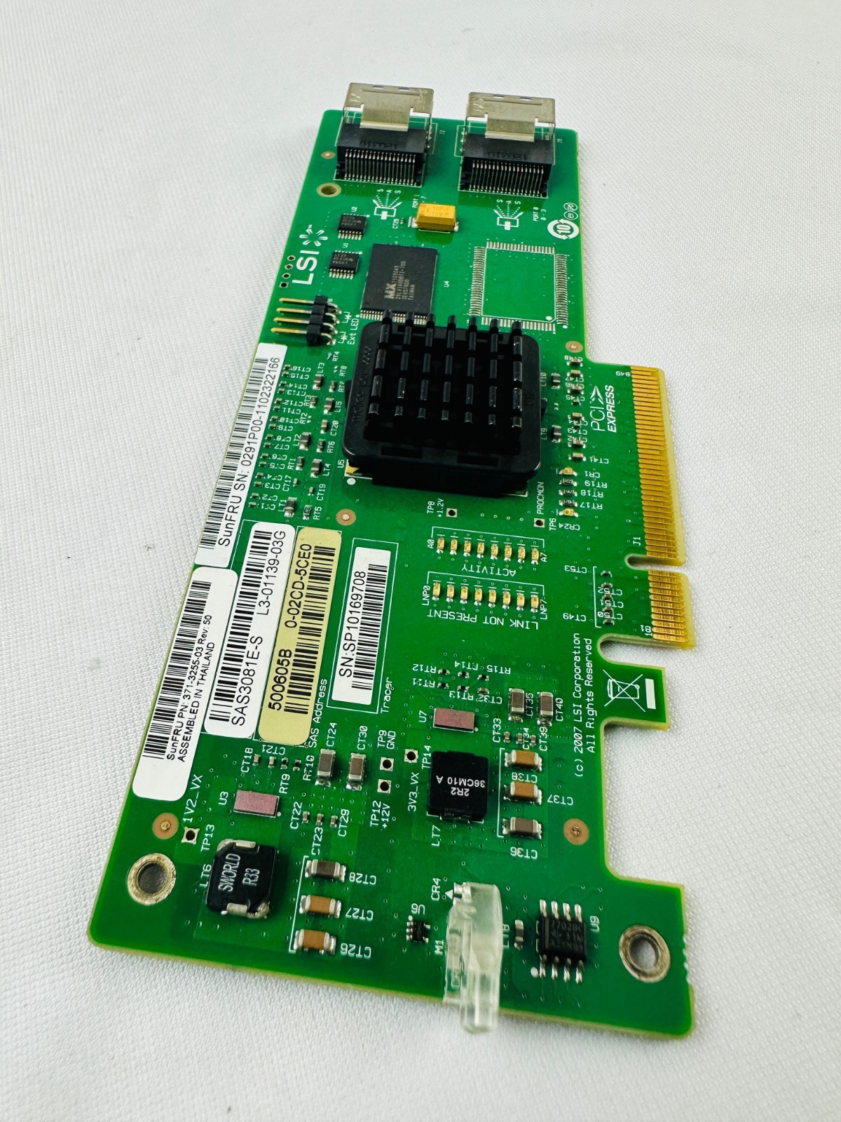 LSI Logic SAS3081E-S 371-3255-03 PCIe SAS / SATA Controller Card