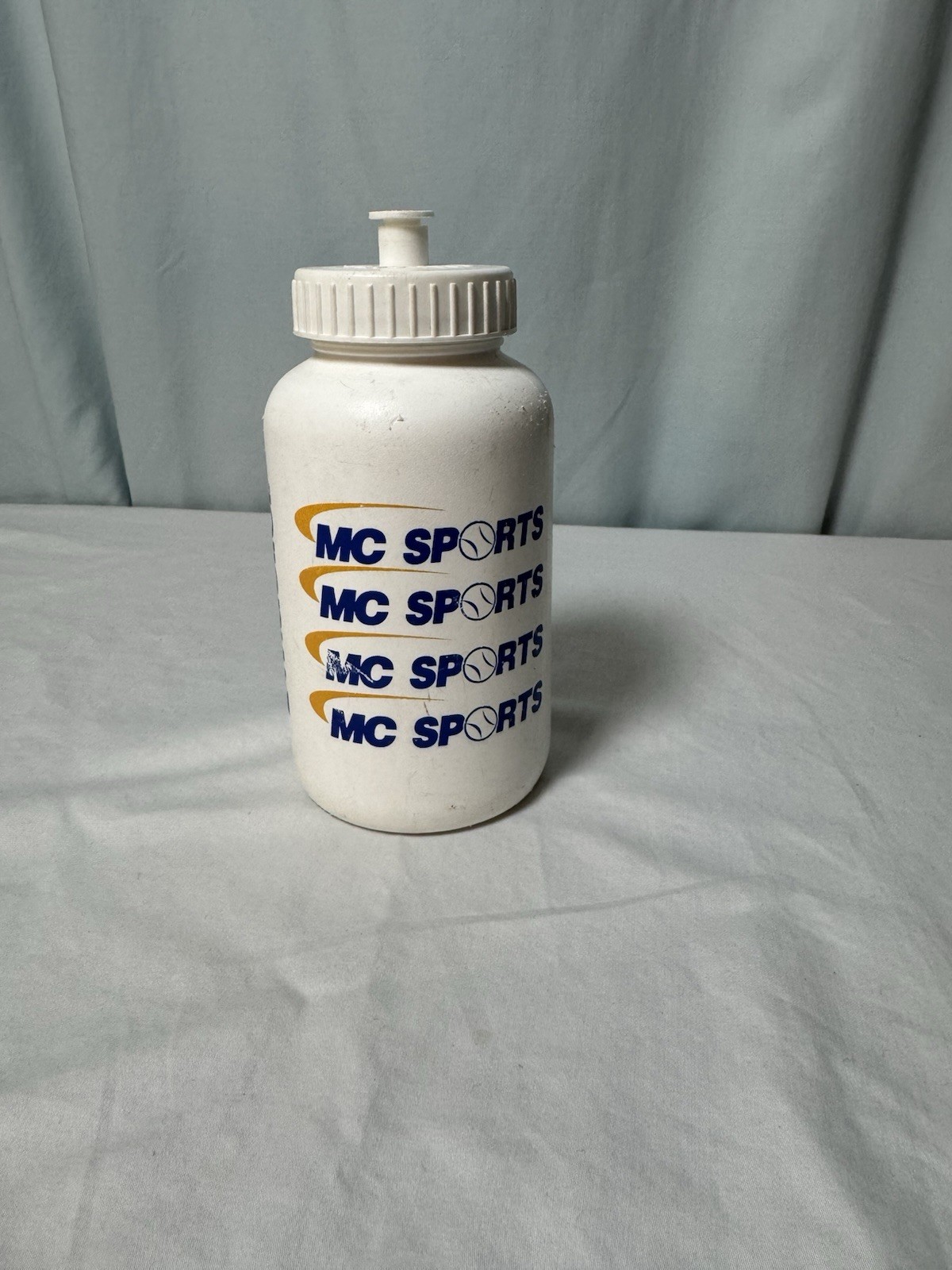 Advertising MC Sports Mueller White Water Bottle Vtg Small Collectable Plastic