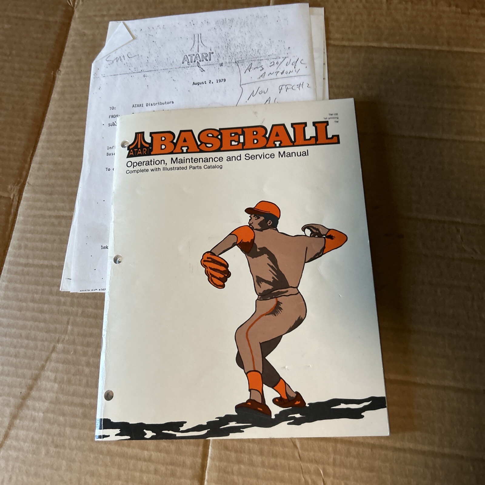 Original Factory 1979 Atari Baseball Arcade Video Game Owners Manual