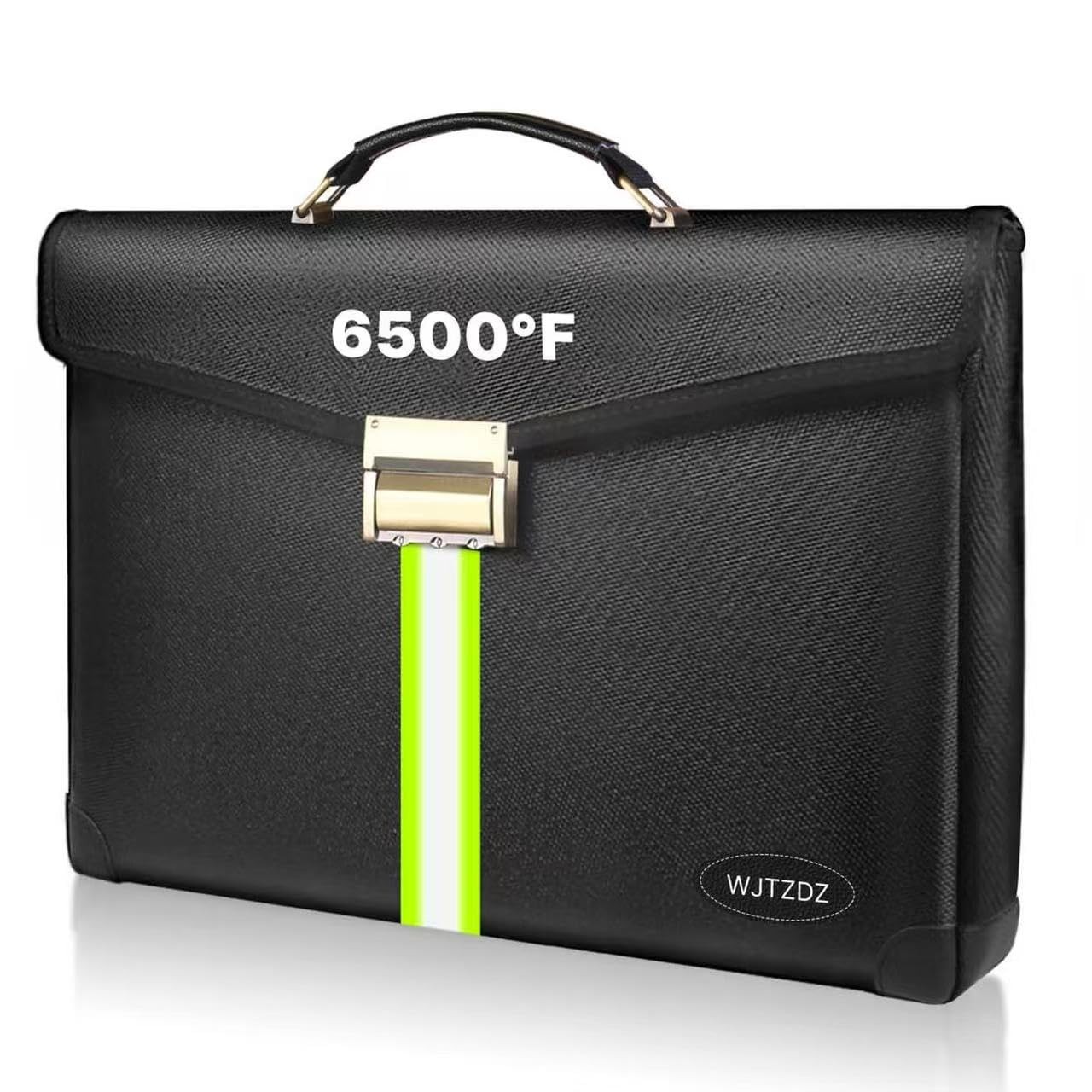 6500F Fireproof Document Money Bag Lock Waterproof Cash Phone Storage Zipper