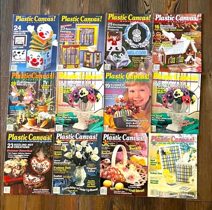 (12) Plastic Canvas Magazines 1989-1998