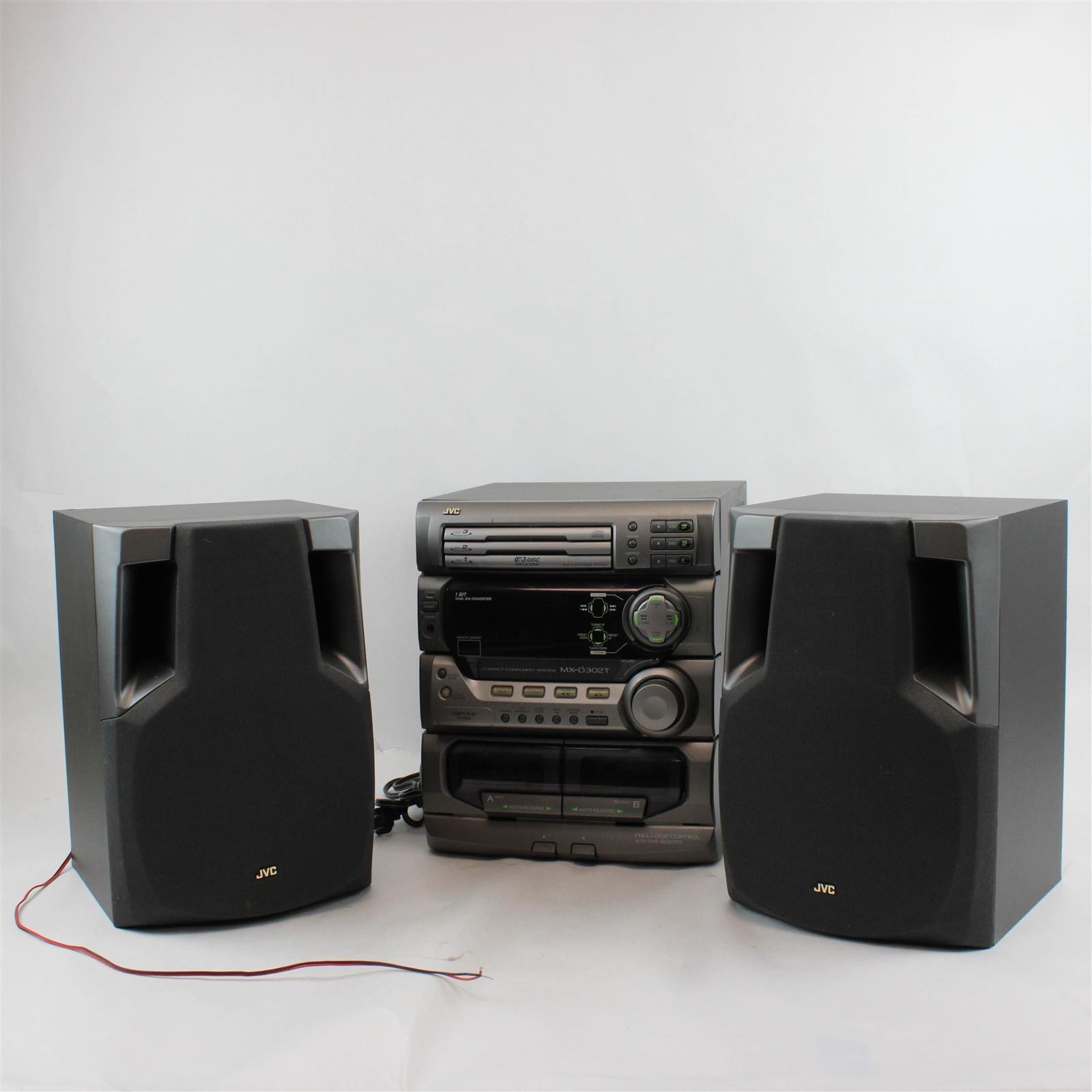 JVC MX-D302T Stereo Receiver + 2 Speakers Vintage Tested Powers On