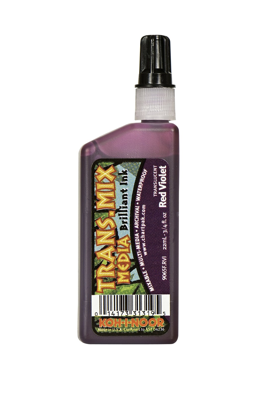 Koh-I-Noor Translucent Mix Media Pigment-Based Drawing Ink, 0.75 Oz. Bottle