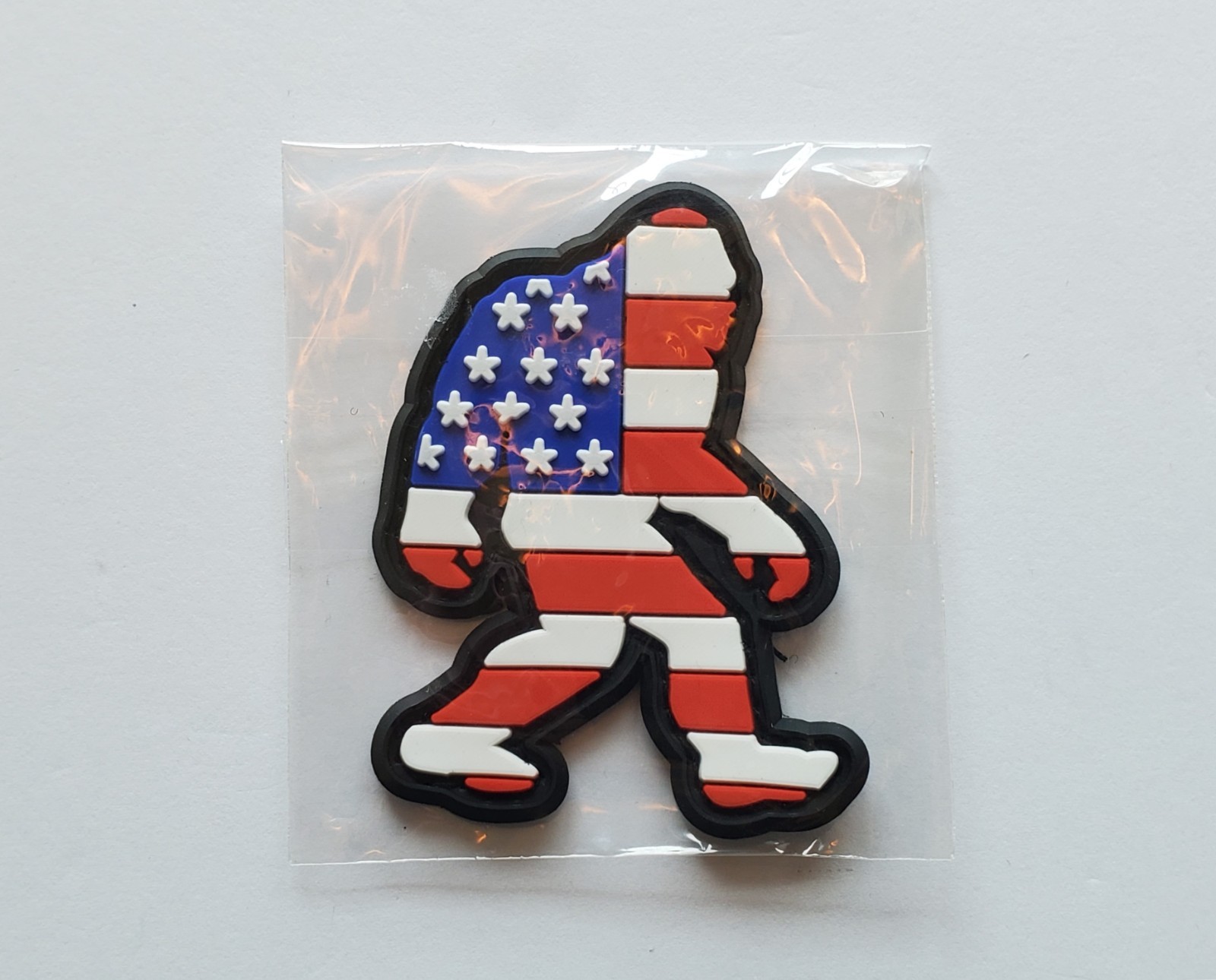 Bigfoot Sasquatch USA Flag PVC Morale patch Hook & Loop 2" x 2.5" NEW