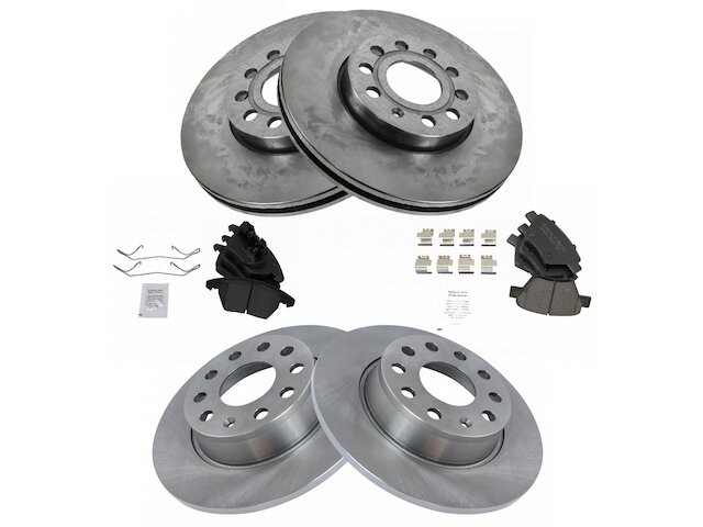 TRQ 45RP66Z Front and Rear Brake Pad and Rotor Kit Fits 2012-2013 VW Beetle