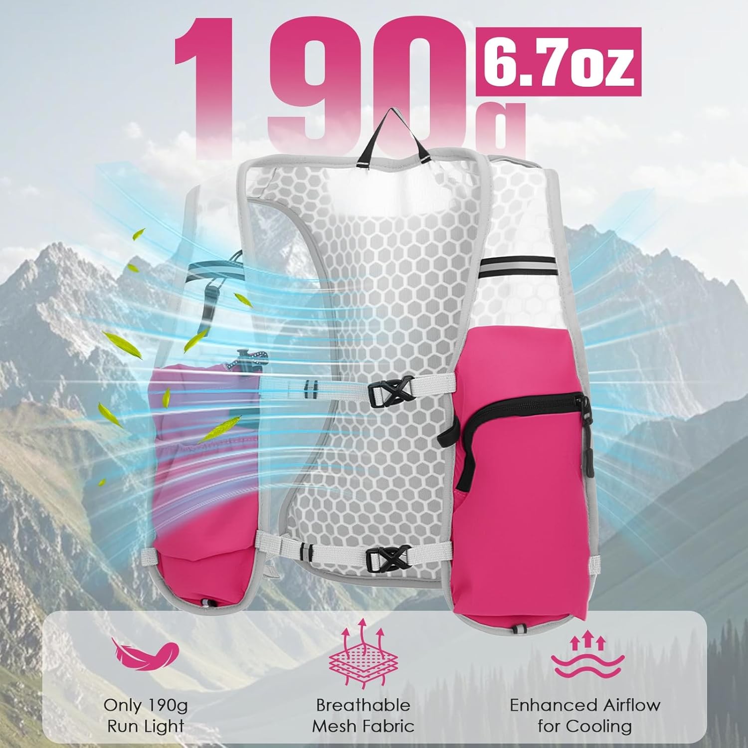 Running Hydration Vest Backpack 2L Water Bladder Hiking Cycling Pack