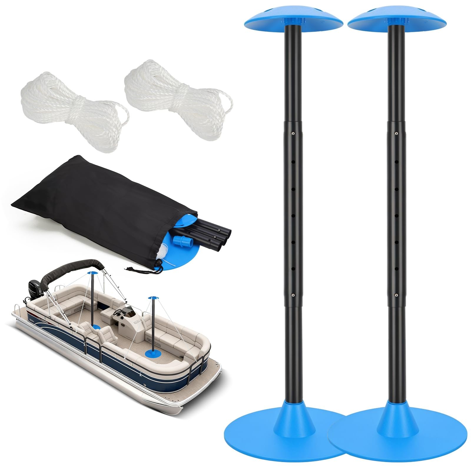 Boat Cover Support Poles 20-50" Adjustable Telescoping Steel Support System with