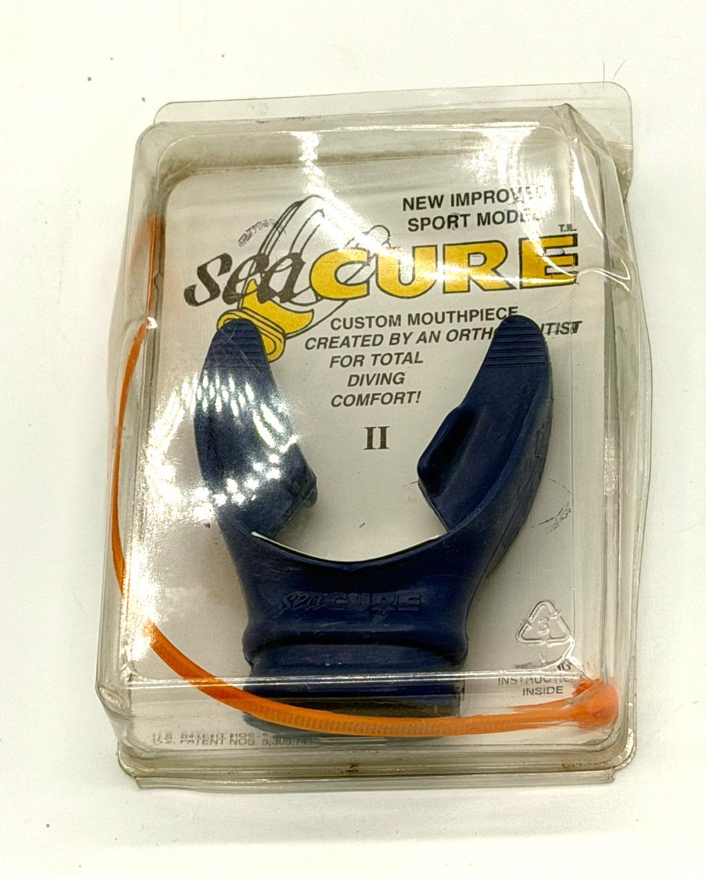 SeaCure Custom Mouthpiece II Scuba Diving - Blue - New Improved Sport Model
