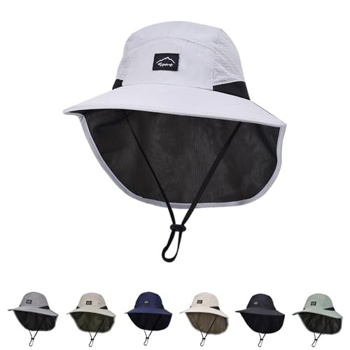 Outdoor Kids Sun Hat with Neck Flap UPF 50+ Breathable Bucket Hats for Boys