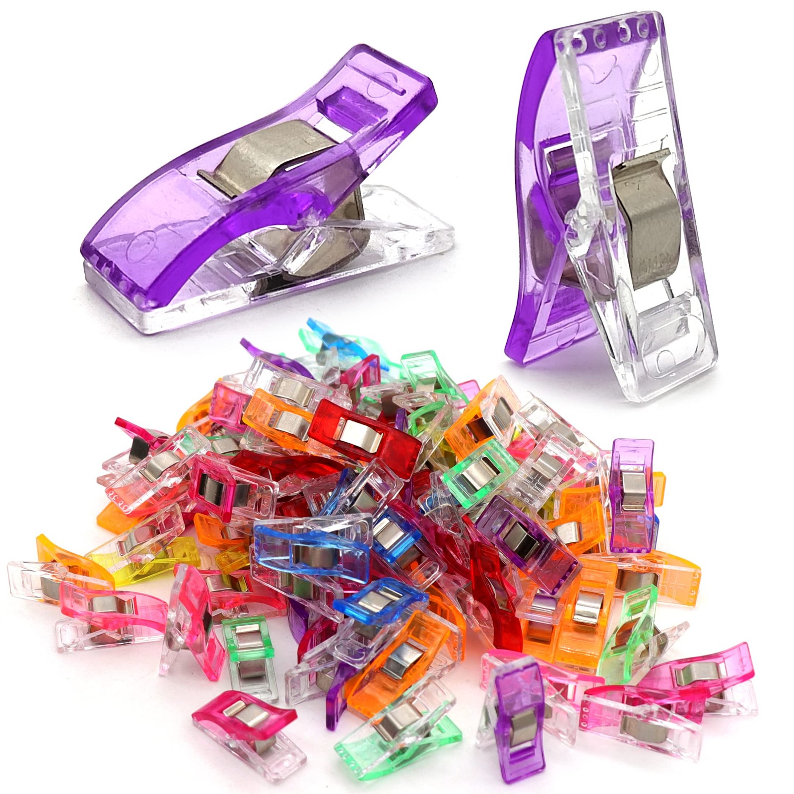 100 Pcs Sewing Clips for Fabric Plastic Clips for Sewing Supplies Acrylic Cli...