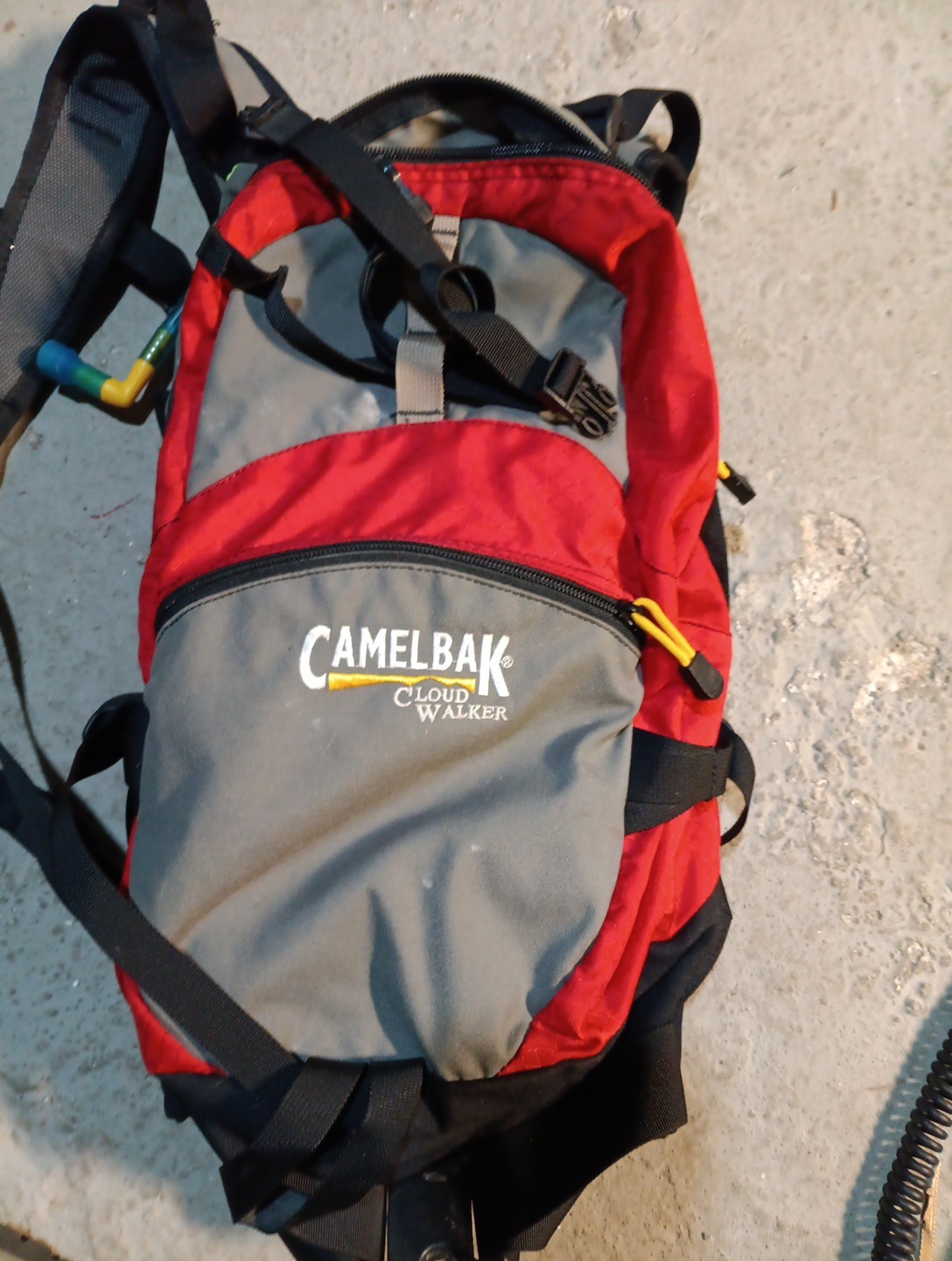 Camelbak Cloud Walker Backpack Red Gray Hydration Hiking Daypack Camping 70oz
