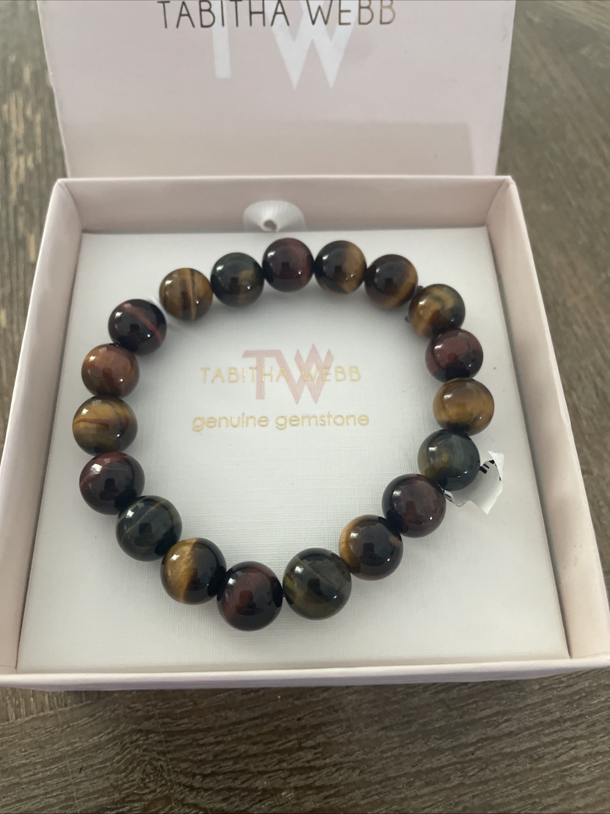 Tabitha Webb genuine Tiger’s Eye gemstone bracelet new in box