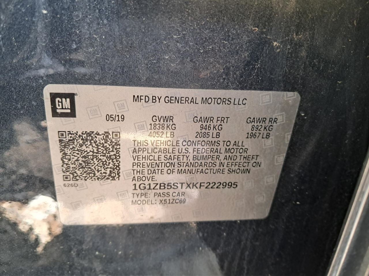 MALIBU 2019 Transmission Shift 2919487