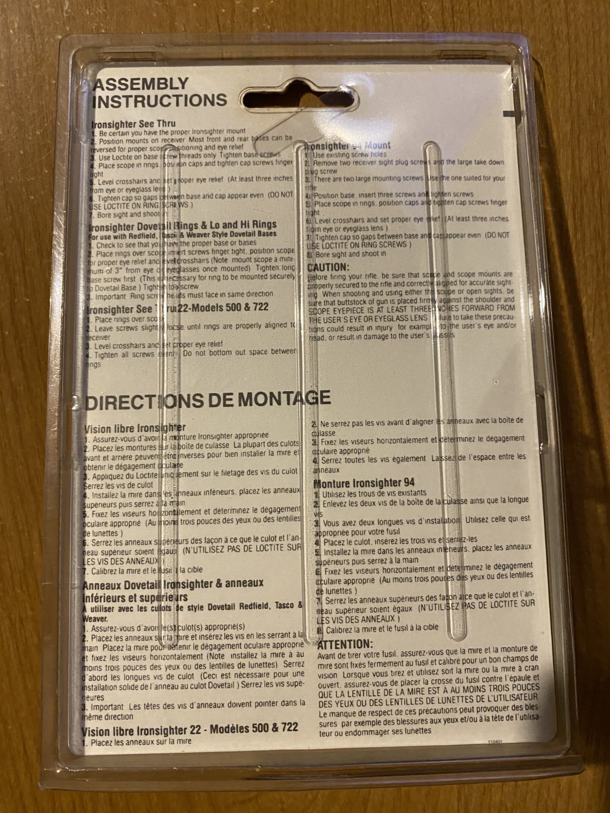 NIB - Ironsighter Model 705 Browning See Thru Scope Mount