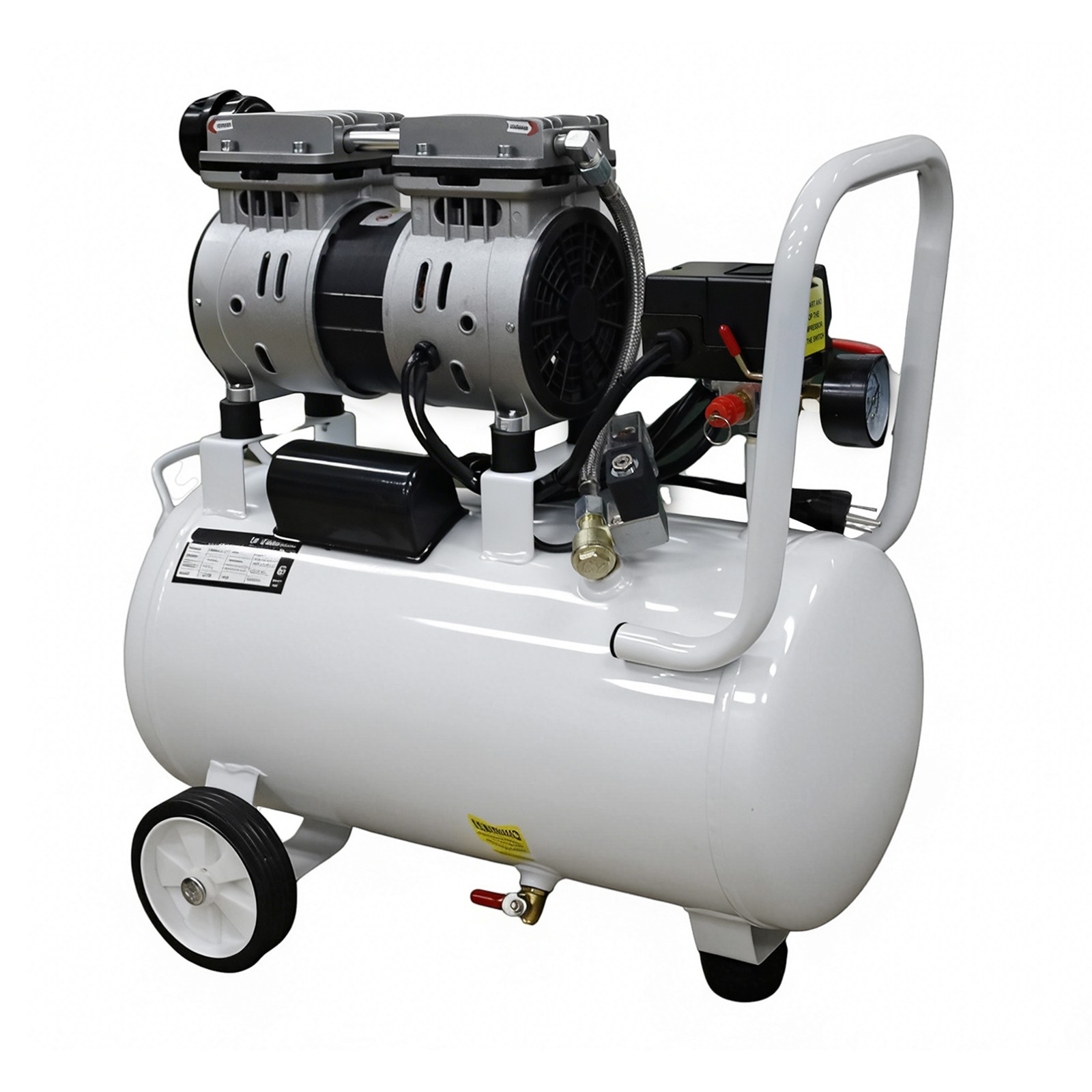 24L Dental Silent Oil-Free Air Compressor Portable Medical Pump for 1-2 Chairs