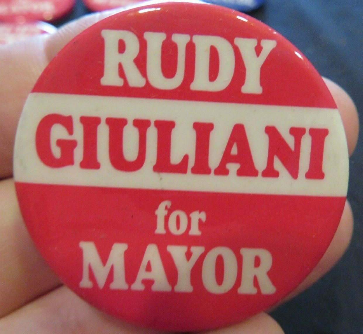 Rudy Giuliani for Mayor - Collectible Pin Back Button 1-3/4" New York 1997