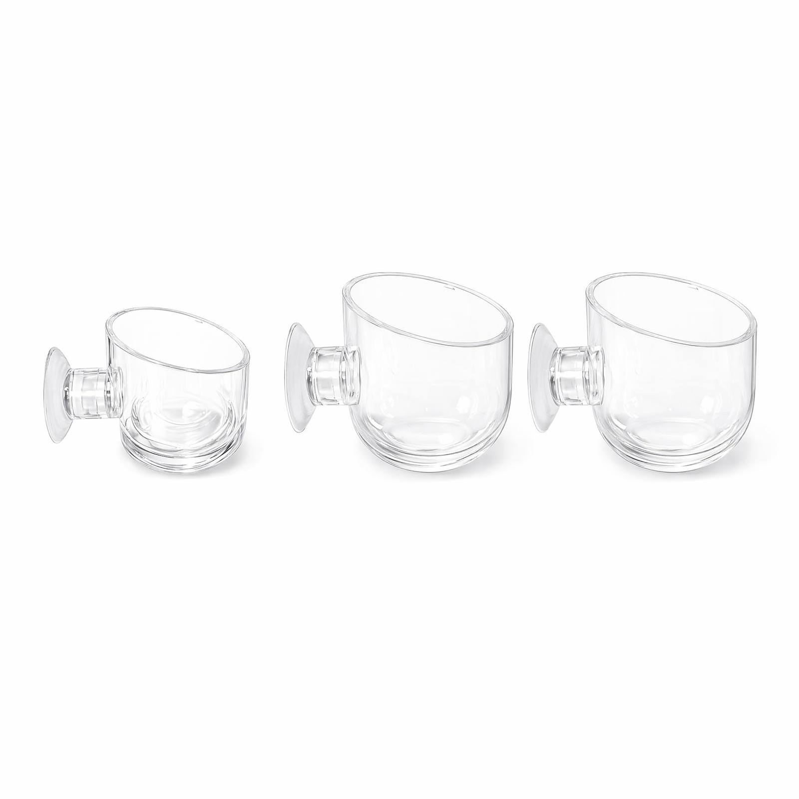 3 Pack Fish Tank Plant Cup, Clear Aquarium Cup with Suction