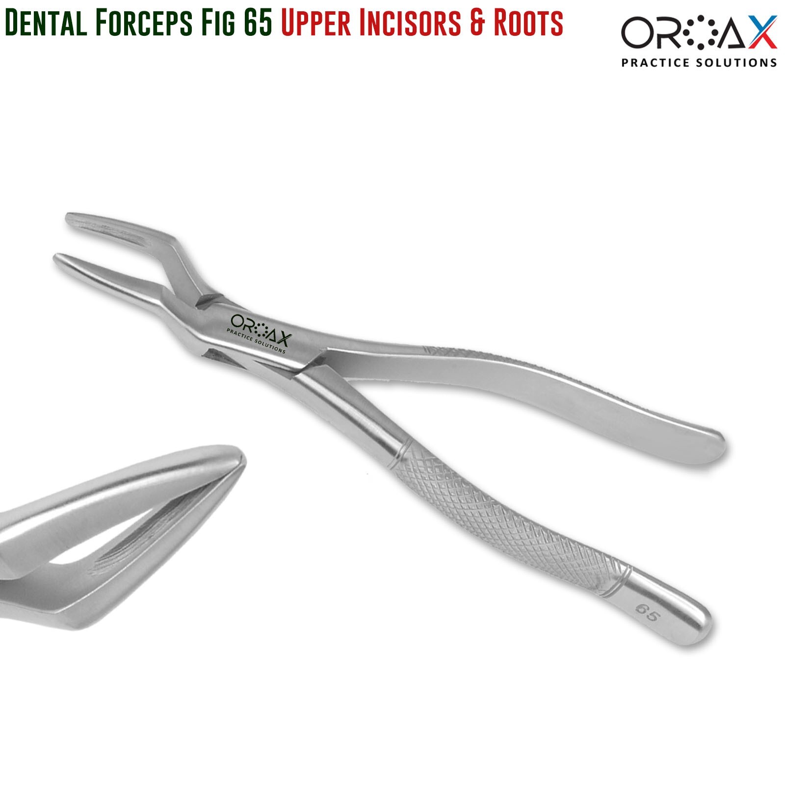 Pinzas de extracción dental 65 para raíces superiores, grado quirúrgico alemán
