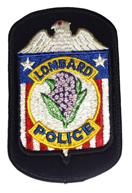 LOMBARD ILLINOIS IL Sheriff Police Patch STARS STRIPES HYACINTH FLOWER USED