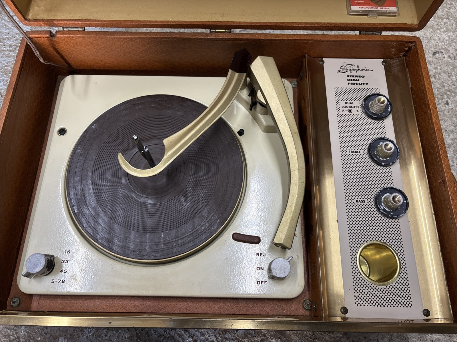 Vintage Stereo Hi Fidelity Symphonic Stereophonic Serial 1525 No. 1419S Portable