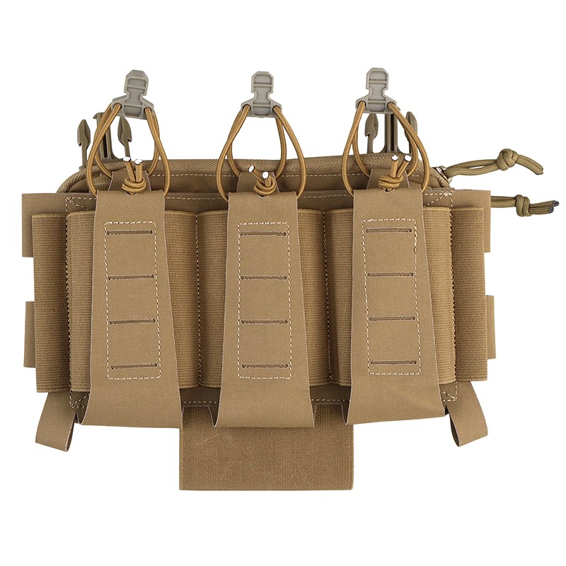 WST Tactical Elastic 556 Triple Mag Pouch Set Front Panel Tourniquee Holder Camo