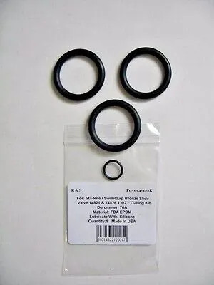 Sta-Rite/Swimquip 1 1/2" Bronze Slide Valve 14821/14826 O-Ring Kit/R&S 014-322K