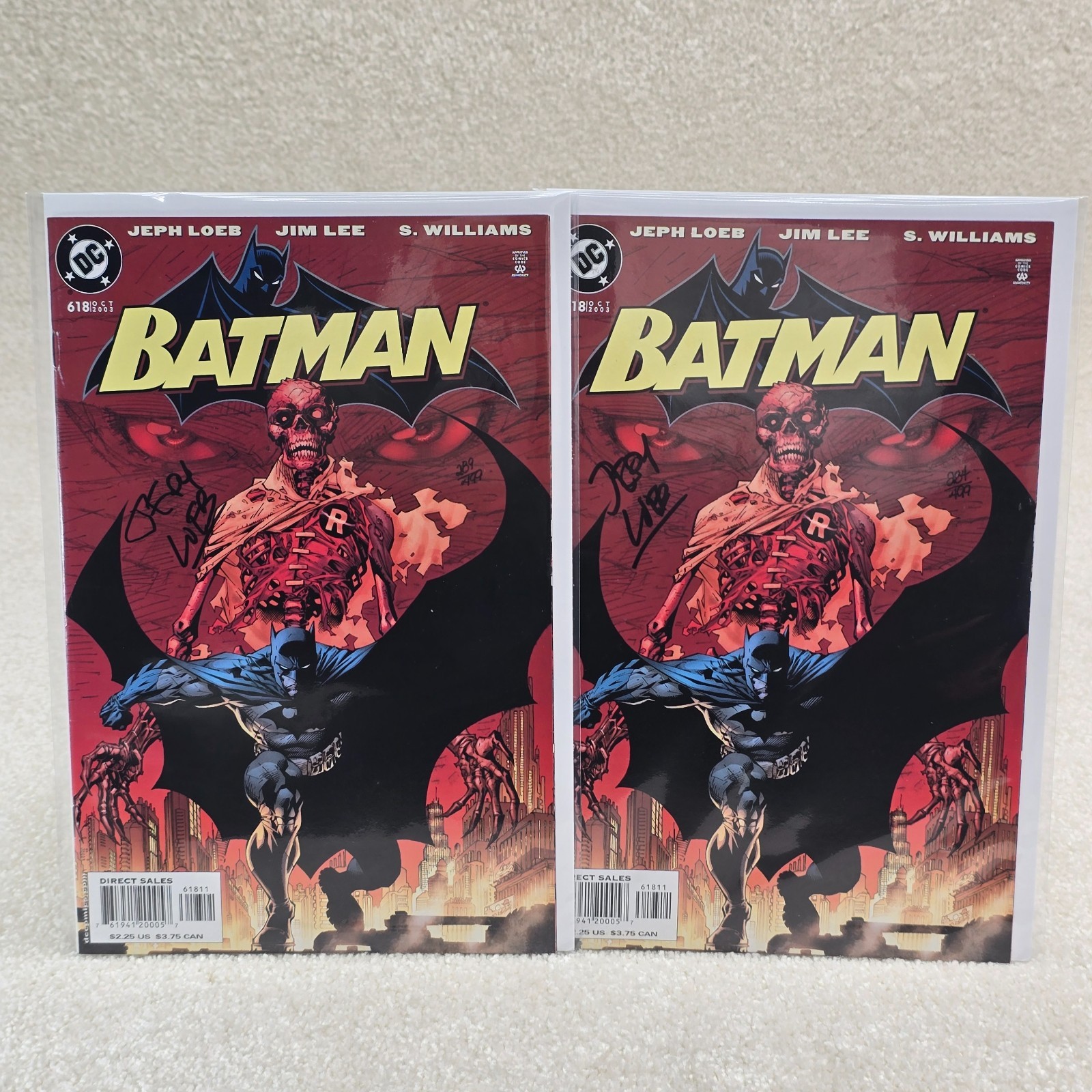 Batman #618 DC Comic Book 2003 Dynamic Forces COA /499 Signed Jeph Loeb