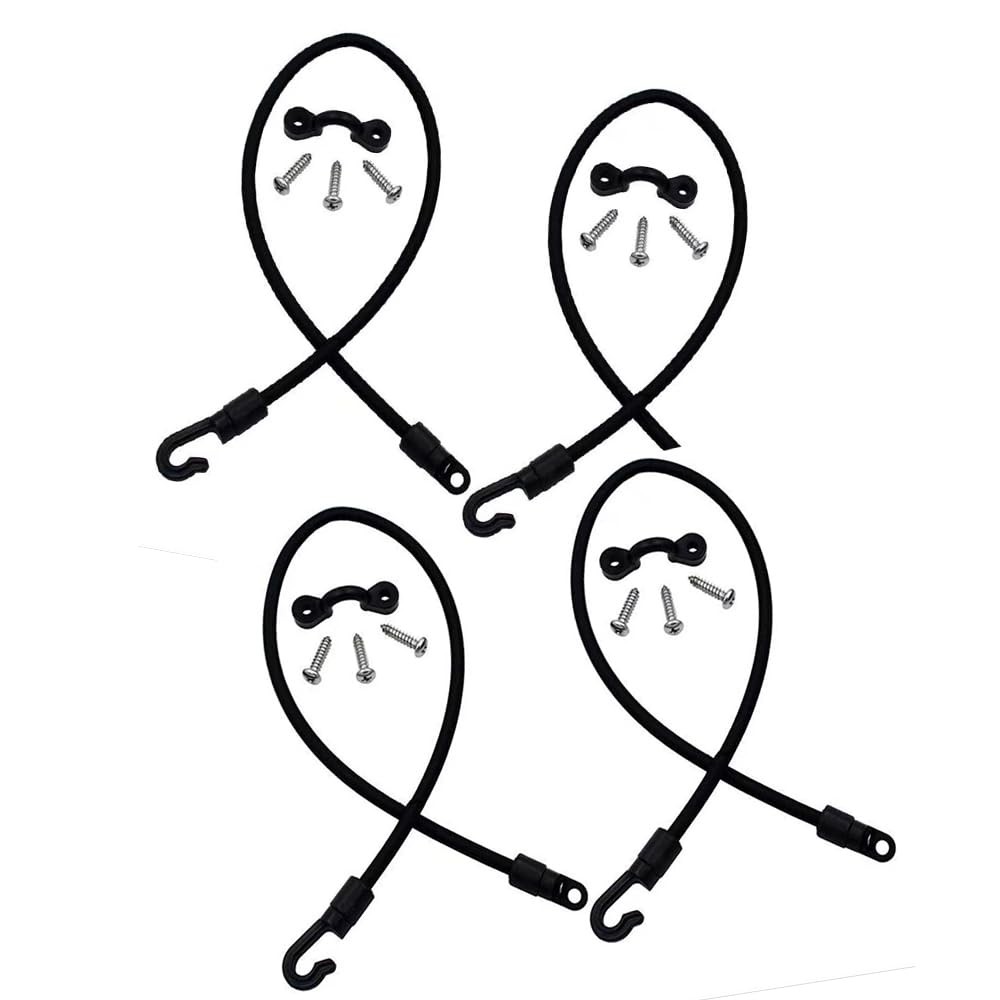 RANDDER Rod Tamer Deck Mount Straps 2 Pack, 6mm 18 inch, Black X 4pack