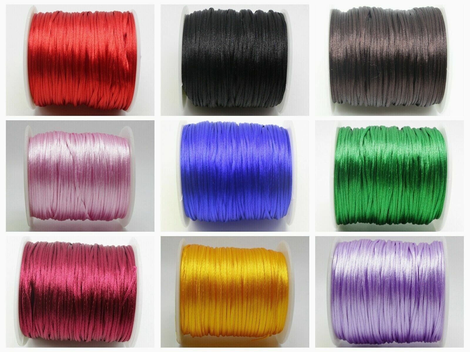 55 meters 1.5mm Braided Macrame Satin Silk Cord Chinese Knot Nylon Rattail