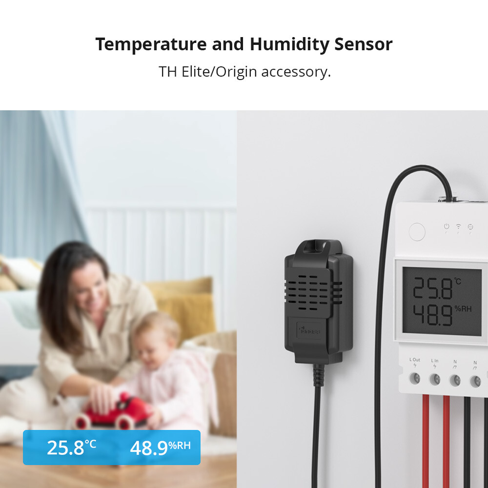 SONOFF THS01 Temperature and Humidity Sensor RJ9 4P4C Compatible TH Elite Switch