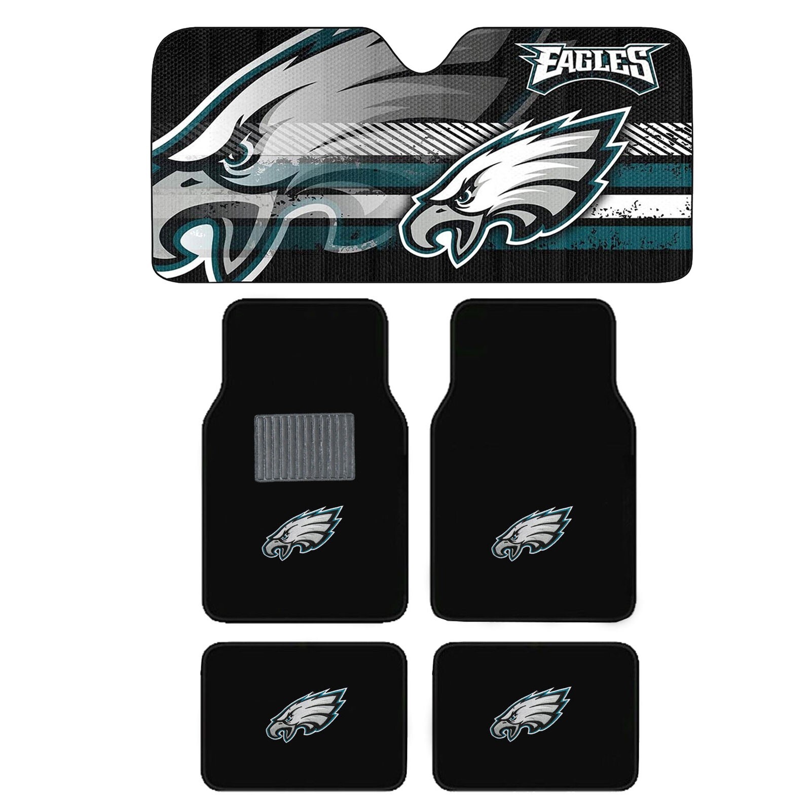 NEW NFL PHILADELPHIA EAGLES Car Truck Carpet Floor Mats & Windshield Sun Shade