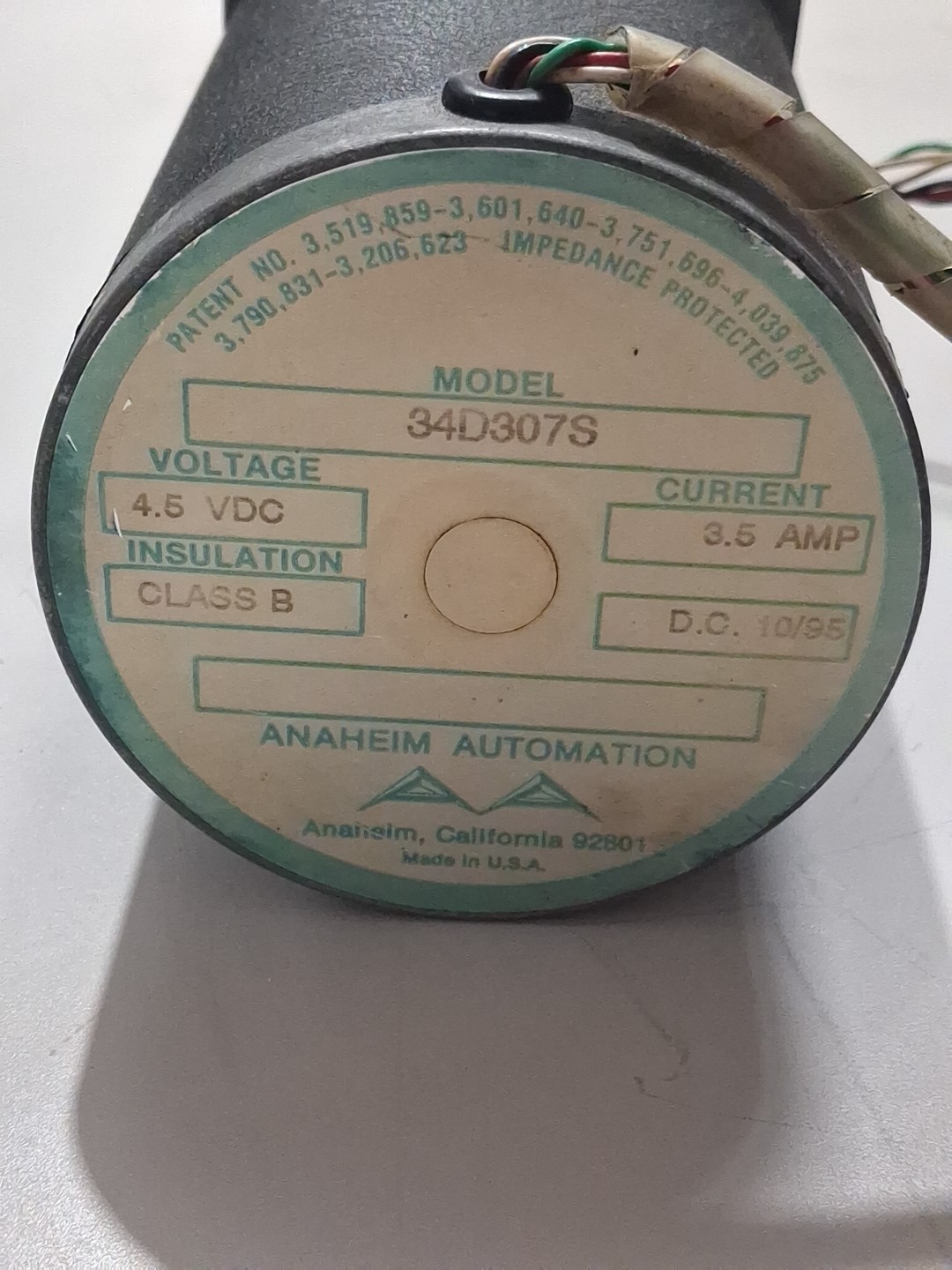 ANAHEIM AUTOMATION 34D307S Stepper Motor