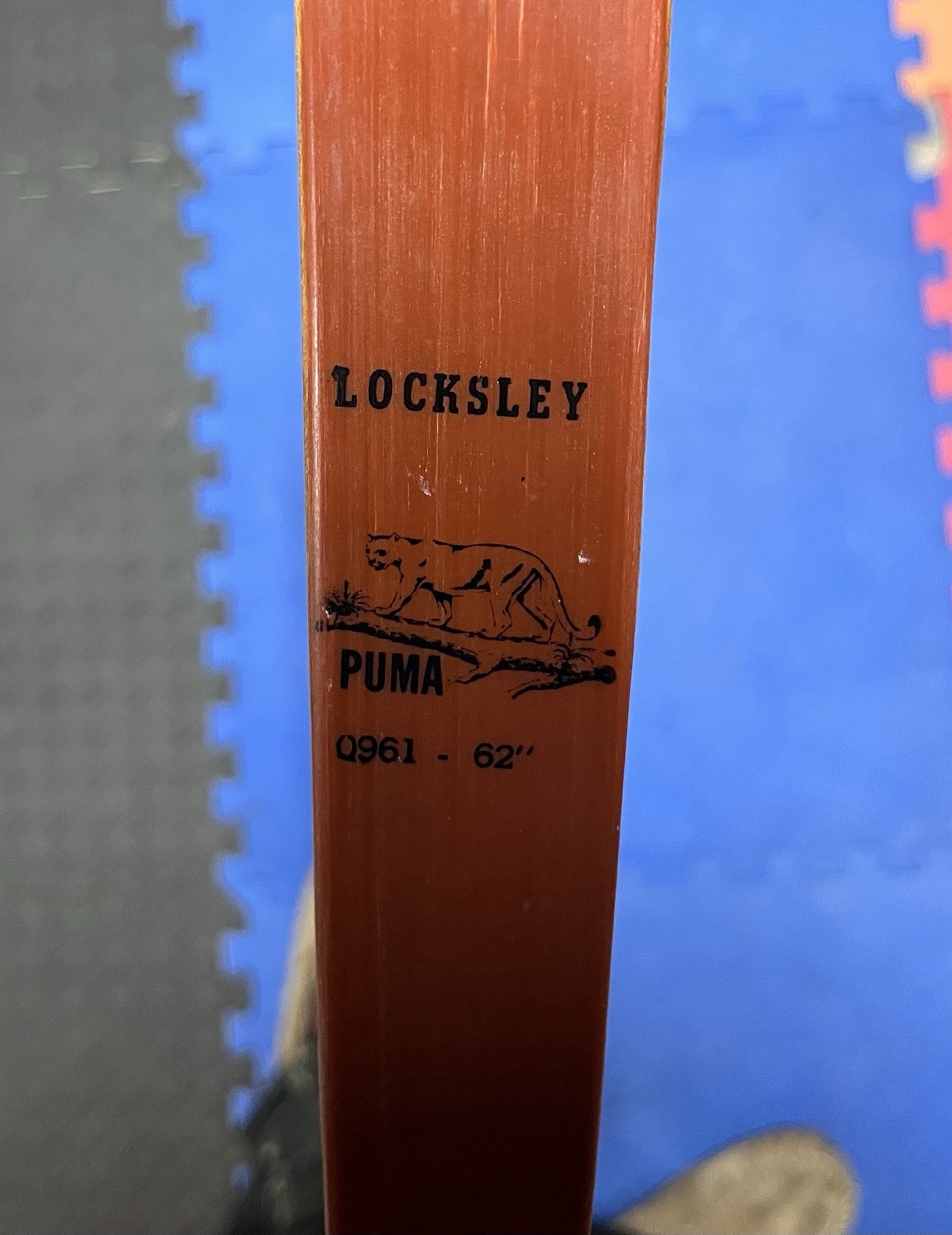 Vintage 62” Locksley Puma Hunting Recurve Bow 55#@28", Good Use Condition ￼