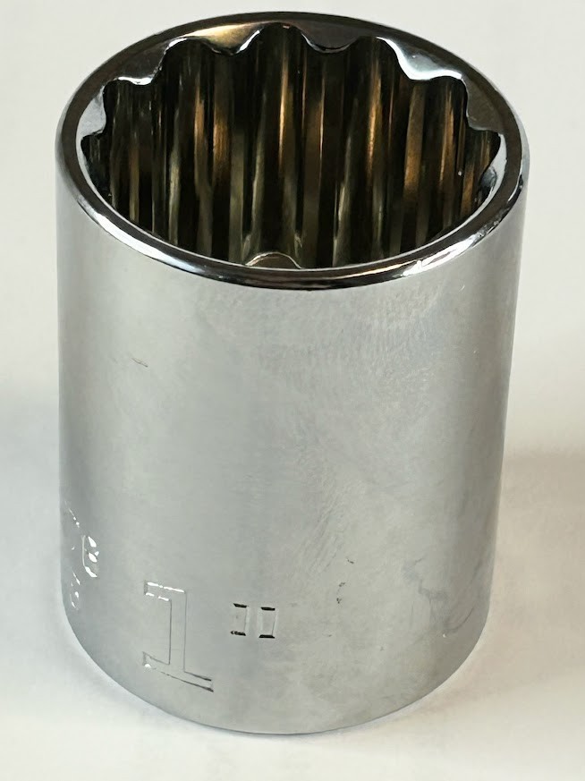 Kobalt 1" x 1/2" Dr Standard Chrome Socket 12 Pt  # 85276 Free USA Shipping