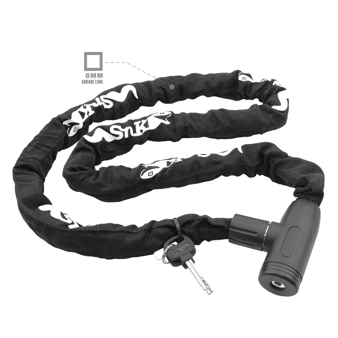 303B ANTI-THEFT LOCK with STEEL CHAIN SECTION 8 x 8 mm LONG 120 cm