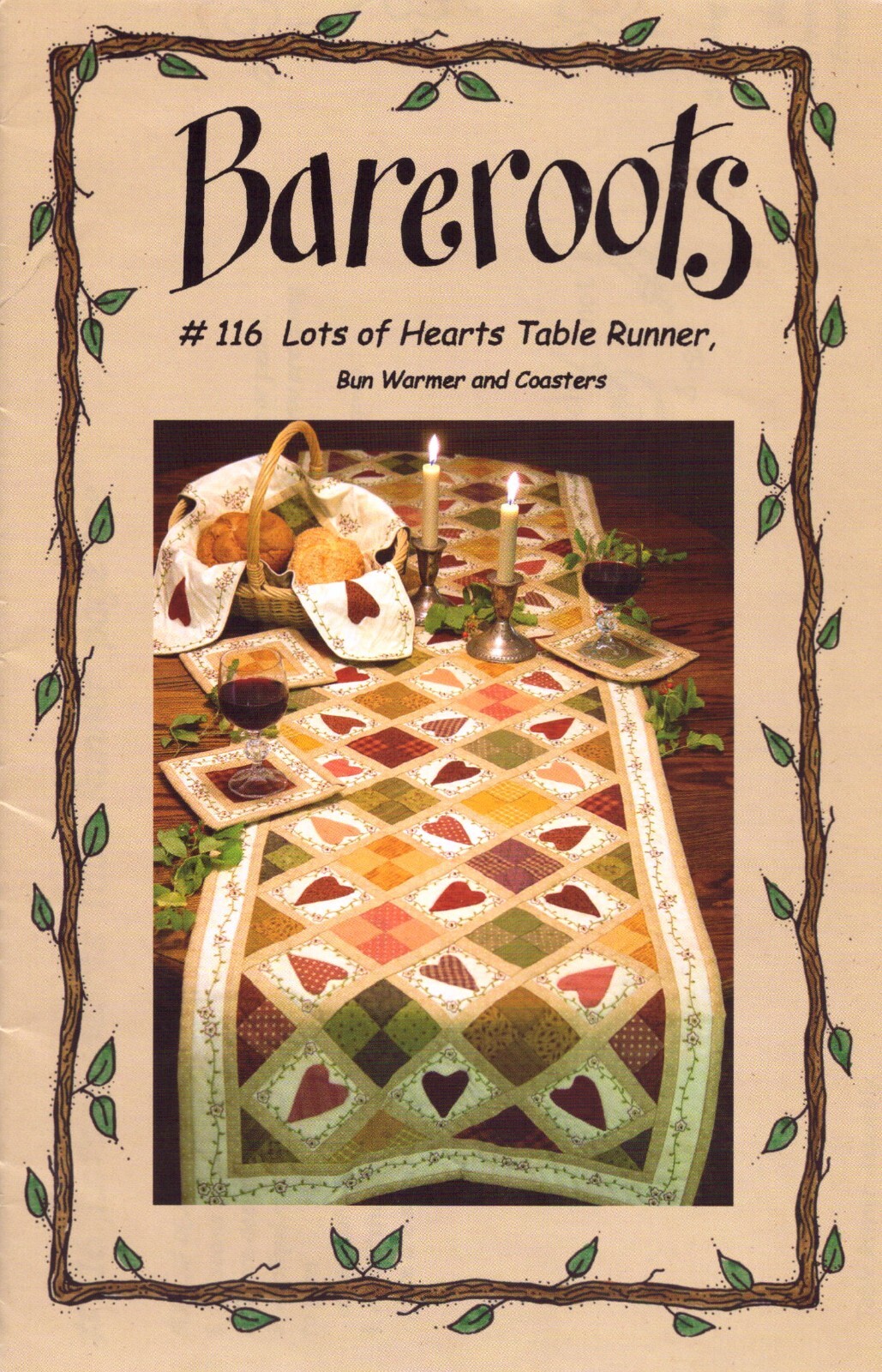 LOTS OF HEARTS TABLE RUNNER + BUN WARMER & COASTERS ~