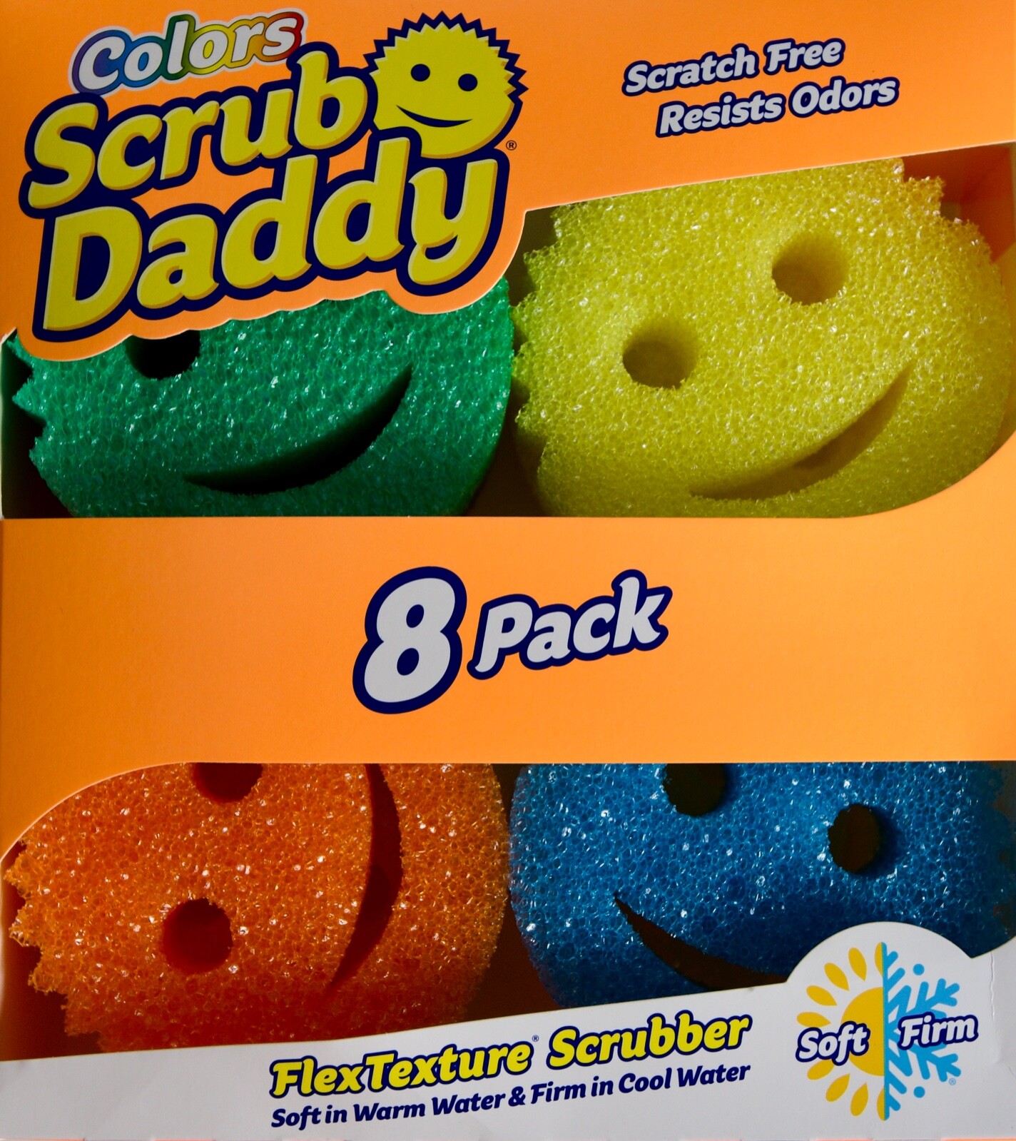 Scrub Daddy Colors Flex Texture Scrubber Sponges, 8 Pack