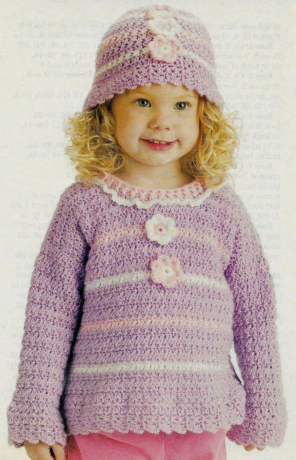 SOFT & SWEET SWEATER HAT 4 CHILD SIZES DIGEST SIZE CROCHET PATTERN INSTRUCTIONS